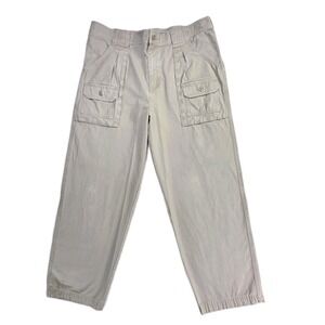 Cabela's 7 Pocket Hiker Mens Canvas Cargo Pants Beige Size 32x30